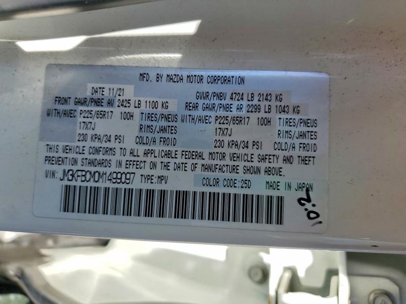 50365056 :رقم المزاد ، JM3KFBCM0M1499097 vin ، 2021 Mazda Cx-5 مزاد بيع