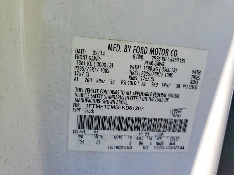 2014 Ford F150 მანქანა იყიდება აუქციონზე, vin: 1FTMF1CM5EKD61207, აუქციონის ნომერი: 49013866