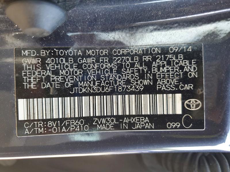 51243096 :رقم المزاد ، JTDKN3DU6F1873439 vin ، 2015 Toyota Prius مزاد بيع