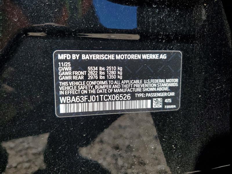 48122896 :رقم المزاد ، WBA63FJ01TCX06526 vin ، 2026 Bmw 540 مزاد بيع