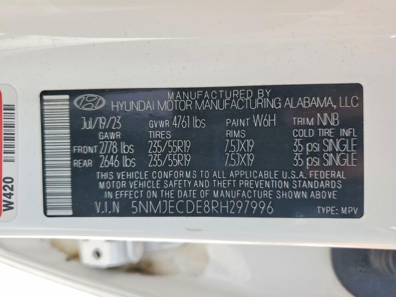 Продажа на аукционе авто 2024 Hyundai Tucson, vin: 5NMJECDE8RH297996, номер лота: 49620086