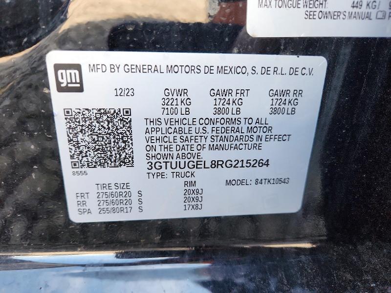 2024 Gmc Sierra მანქანა იყიდება აუქციონზე, vin: 3GTUUGEL8RG215264, აუქციონის ნომერი: 50552886
