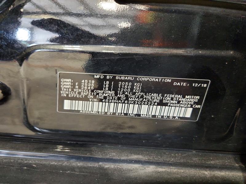 Продаж на аукціоні авто 2019 Subaru Legacy, vin: 4S3BNAF63K3020224, номер лоту: 50440186