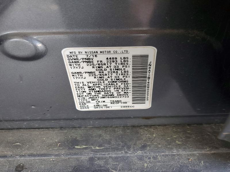 Aukcja sprzedaży 2016 Nissan Rogue, vin: JN8AT2MT6GW022723, numer aukcji: 49911886