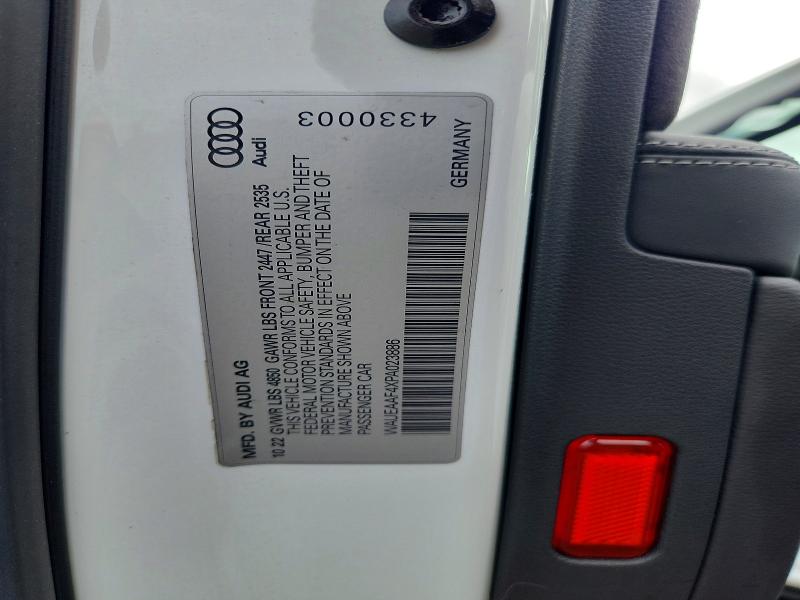 2023 Audi A4 მანქანა იყიდება აუქციონზე, vin: WAUEAAF4XPA023886, აუქციონის ნომერი: 49950216