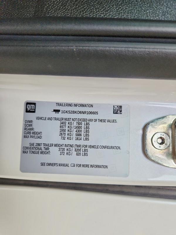 Продаж на аукціоні авто 2022 Gmc Yukon, vin: 1GKS2BKD6NR106605, номер лоту: 50792876