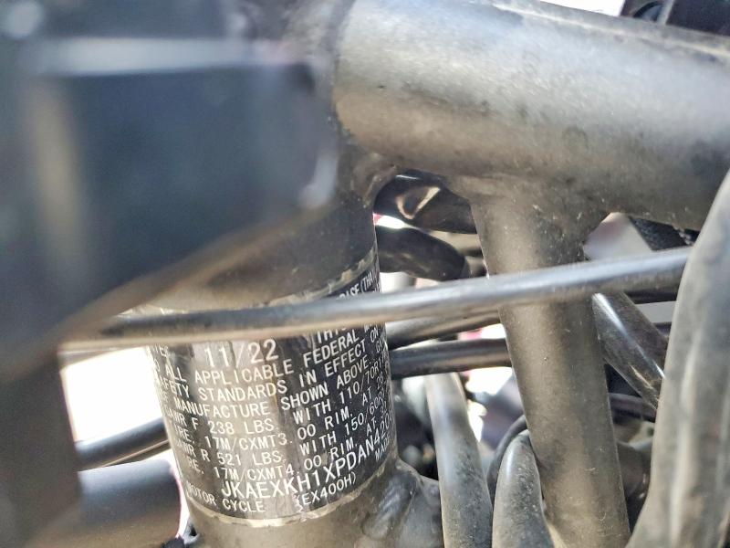 2023 Kawasaki Ex400 მანქანა იყიდება აუქციონზე, vin: JKAEXKH1XPDAN4206, აუქციონის ნომერი: 50656766