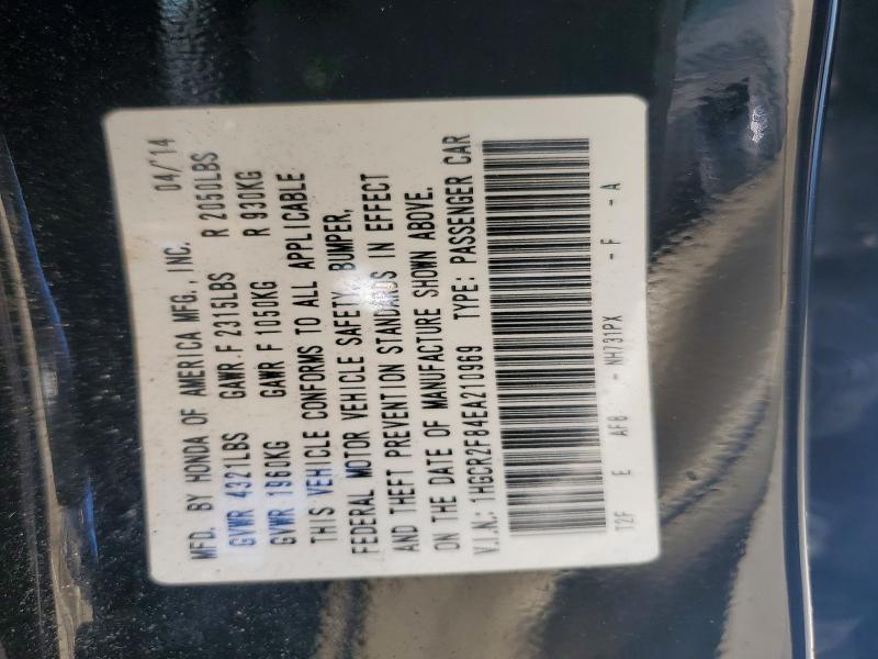Продаж на аукціоні авто 2014 Honda Accord, vin: 1HGCR2F84EA210969, номер лоту: 48274086