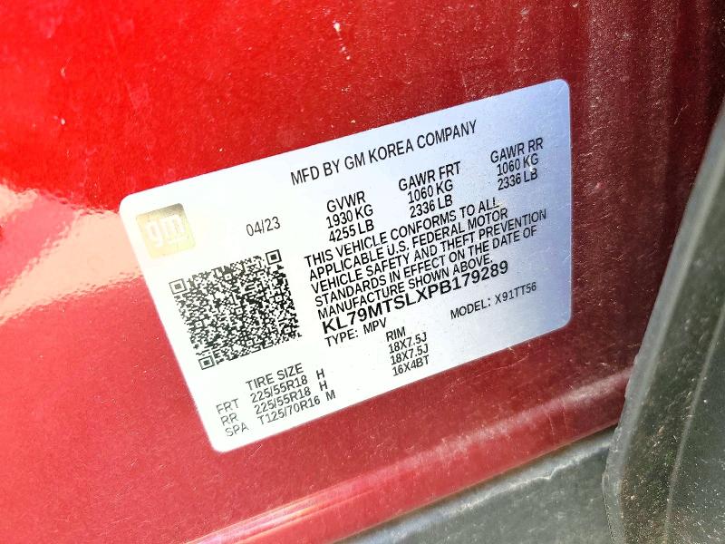 50572816 :رقم المزاد ، KL79MTSLXPB179289 vin ، 2023 Chevrolet Trailblazer مزاد بيع