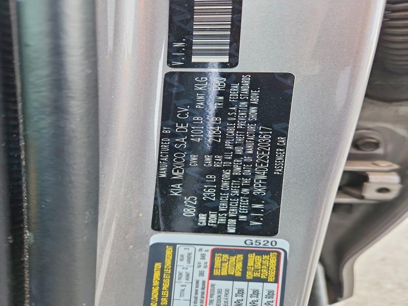 2025 Kia K4 მანქანა იყიდება აუქციონზე, vin: 3KPFW4DE2SE203617, აუქციონის ნომერი: 51315186