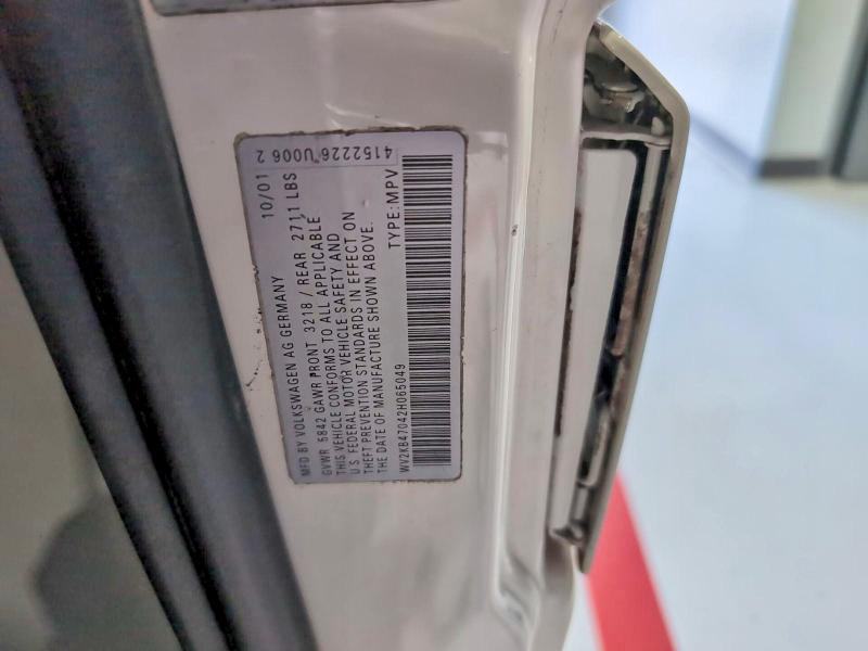 Продаж на аукціоні авто 2002 Volkswagen Eurovan, vin: WV2KB47042H065049, номер лоту: 50971676