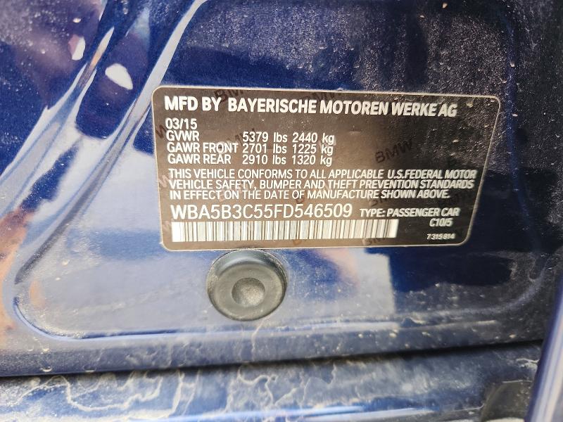 Продажа на аукционе авто 2015 Bmw 535, vin: WBA5B3C55FD546509, номер лота: 49741346
