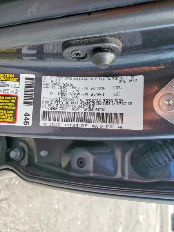 Продажа на аукционе авто 2022 Toyota Tacoma, vin: 3TMDZ5BN8NM133123, номер лота: 50533036