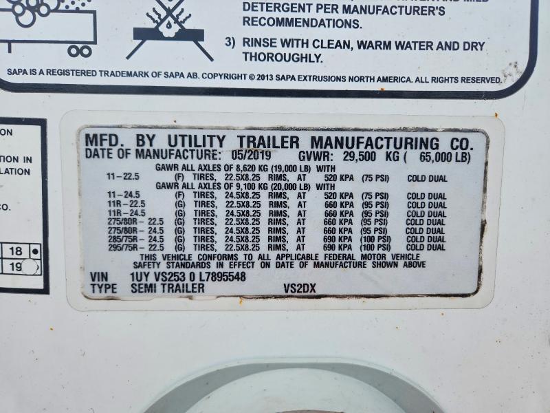 2020 Utility Trailer Dry Van მანქანა იყიდება აუქციონზე, vin: 1UYVS2530L7895548, აუქციონის ნომერი: 50568676