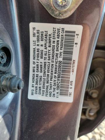 2016 Honda Civic მანქანა იყიდება აუქციონზე, vin: 19XFC1F80GE039550, აუქციონის ნომერი: 50897156