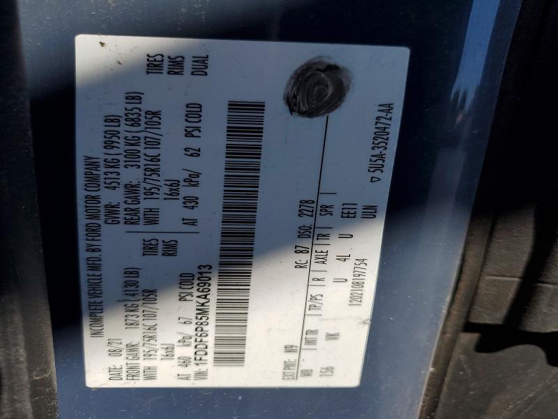 Aukcja sprzedaży 2021 Ford Transit, vin: 1FDDF6P85MKA69013, numer aukcji: 46659036