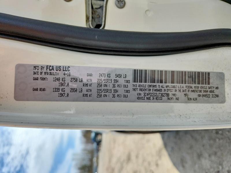 49488076 :رقم المزاد ، 3C4PDCEG3JT362788 vin ، 2018 Dodge Journey مزاد بيع