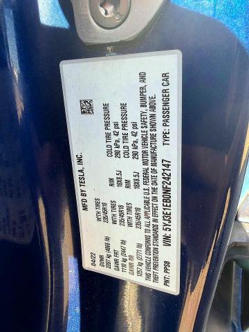 Продажа на аукционе авто 2022 Tesla Model 3, vin: 5YJ3E1EB0NF242147, номер лота: 49576686