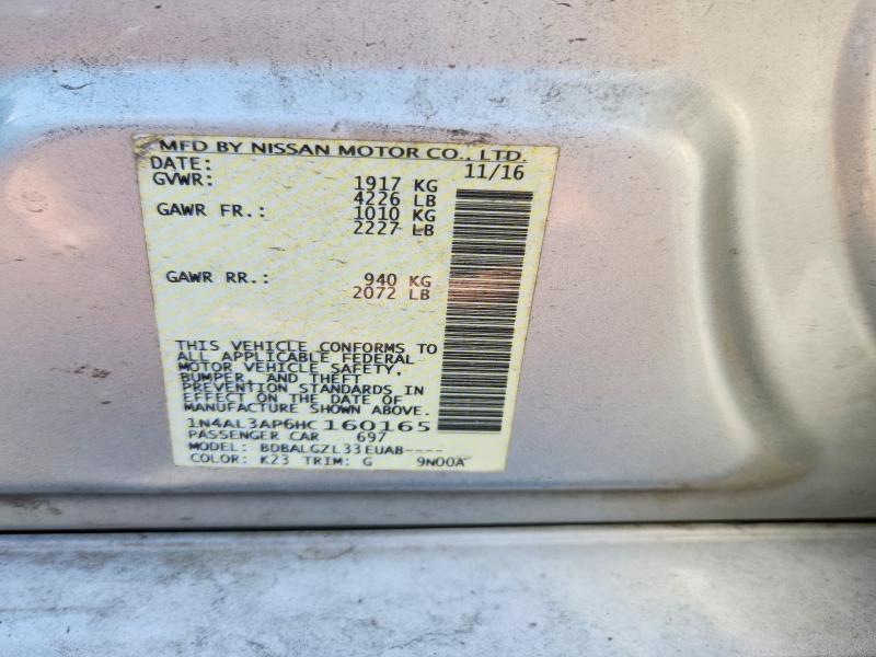Продаж на аукціоні авто 2017 Nissan Altima, vin: 1N4AL3AP6HC160165, номер лоту: 49896986