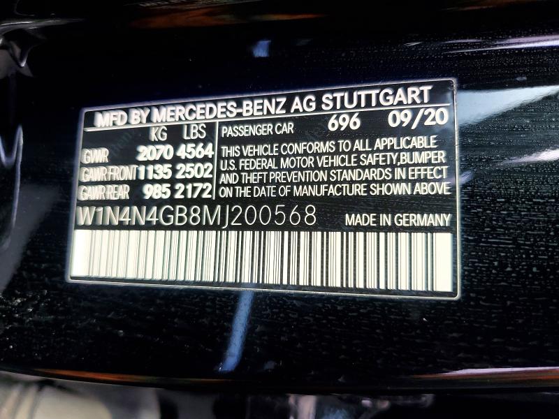 48782296 :رقم المزاد ، W1N4N4GB8MJ200568 vin ، 2021 Mercedes-benz Gla مزاد بيع