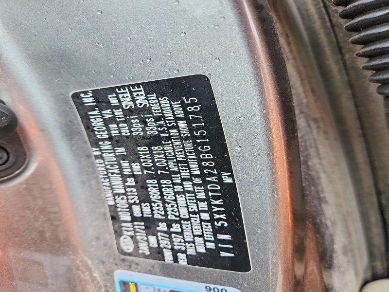 Продаж на аукціоні авто 2011 Kia Sorento, vin: 5XYKTDA28BG151785, номер лоту: 51539006