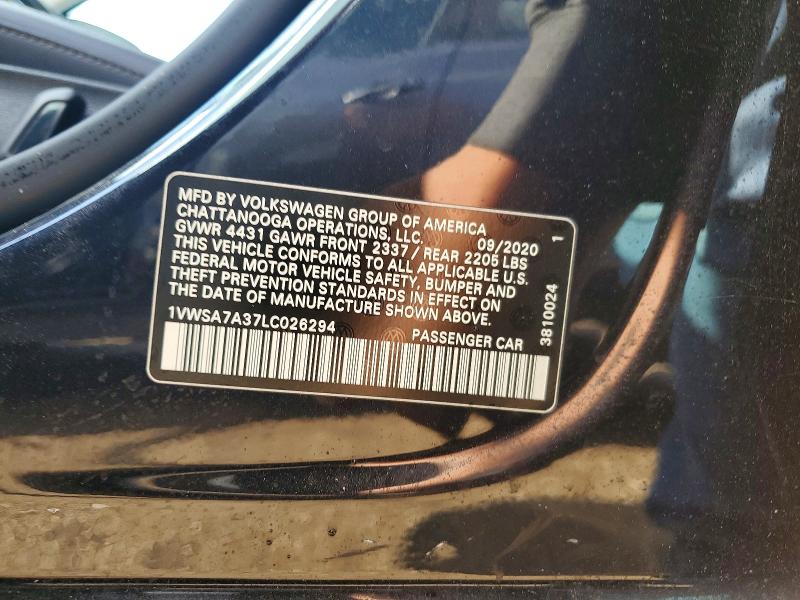 48426606 :رقم المزاد ، 1VWSA7A37LC026294 vin ، 2020 Volkswagen Passat مزاد بيع