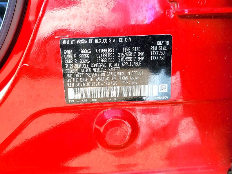 Aukcja sprzedaży 2016 Honda Hr-v, vin: 3CZRU6H32GM770490, numer aukcji: 50079536
