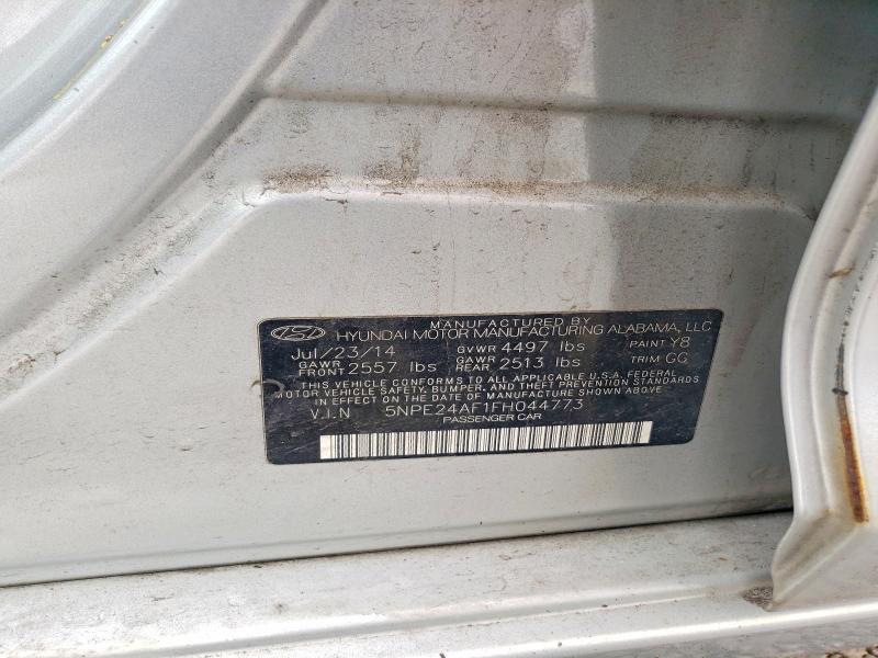 51611406 :رقم المزاد ، 5NPE24AF1FH044773 vin ، 2015 Hyundai Sonata مزاد بيع