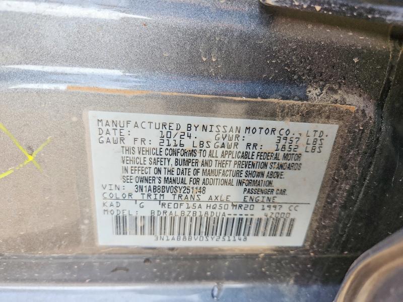 48320296 :رقم المزاد ، 3N1AB8BV0SY251148 vin ، 2025 Nissan Sentra مزاد بيع