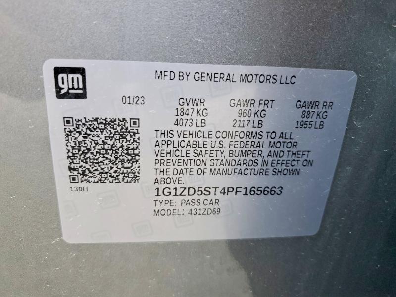 Aukcja sprzedaży 2023 Chevrolet Malibu, vin: 1G1ZD5ST4PF165663, numer aukcji: 48914336