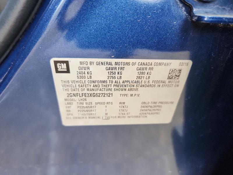 Продаж на аукціоні авто 2016 Chevrolet Equinox, vin: 2GNFLFE3XG6272121, номер лоту: 48512166