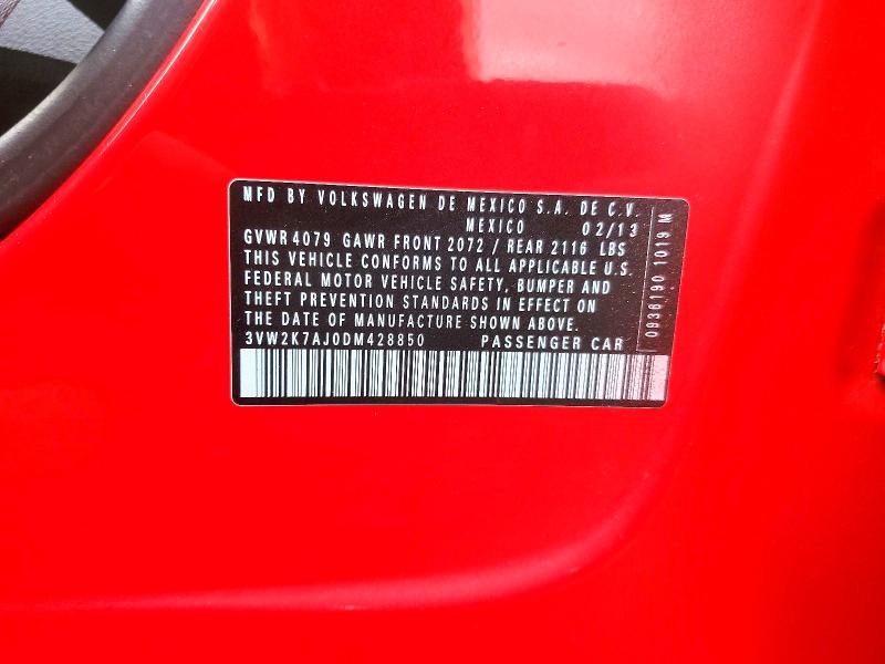 Aukcja sprzedaży 2013 Volkswagen Jetta, vin: 3VW2K7AJ0DM428850, numer aukcji: 49292806