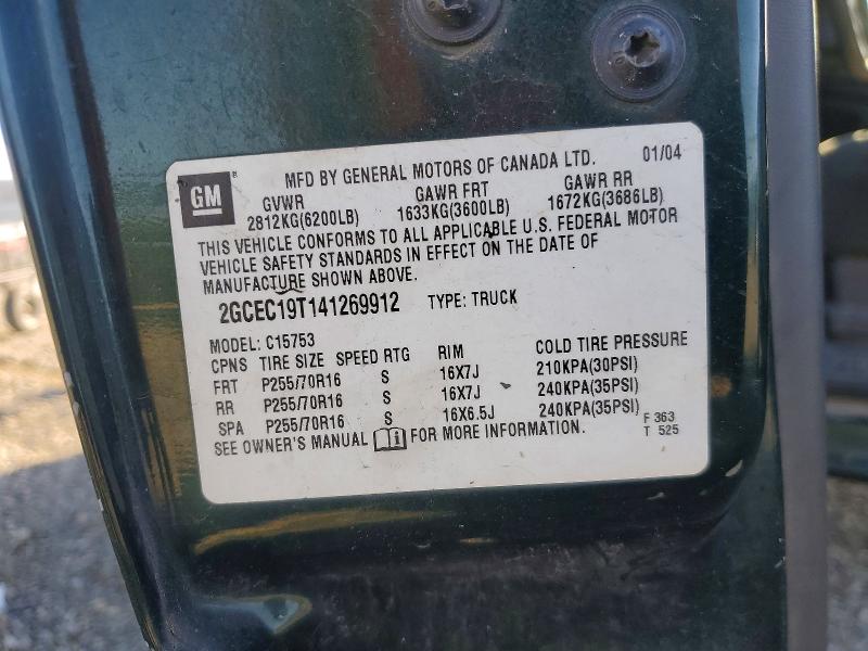 Продаж на аукціоні авто 2004 Chevrolet Silverado, vin: 2GCEC19T141269912, номер лоту: 51533336