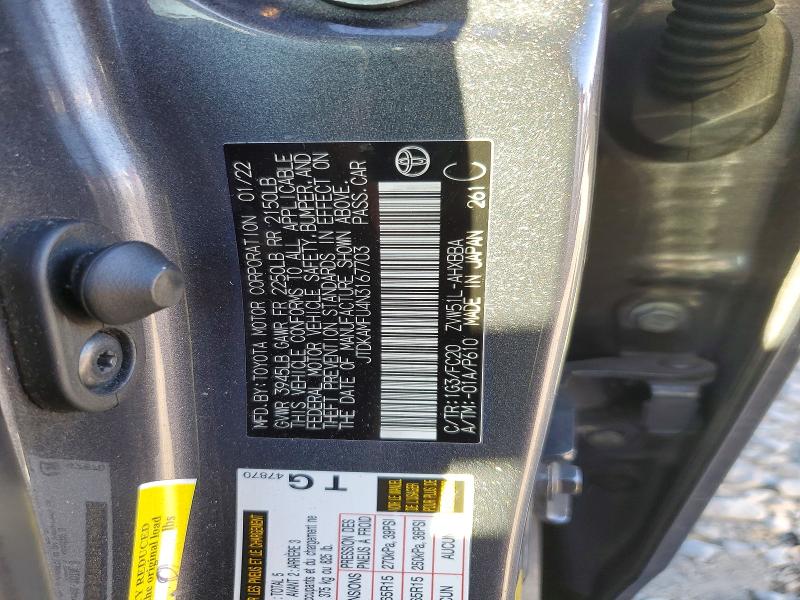 Продажа на аукционе авто 2022 Toyota Prius, vin: JTDKAMFU4N3167703, номер лота: 49319036