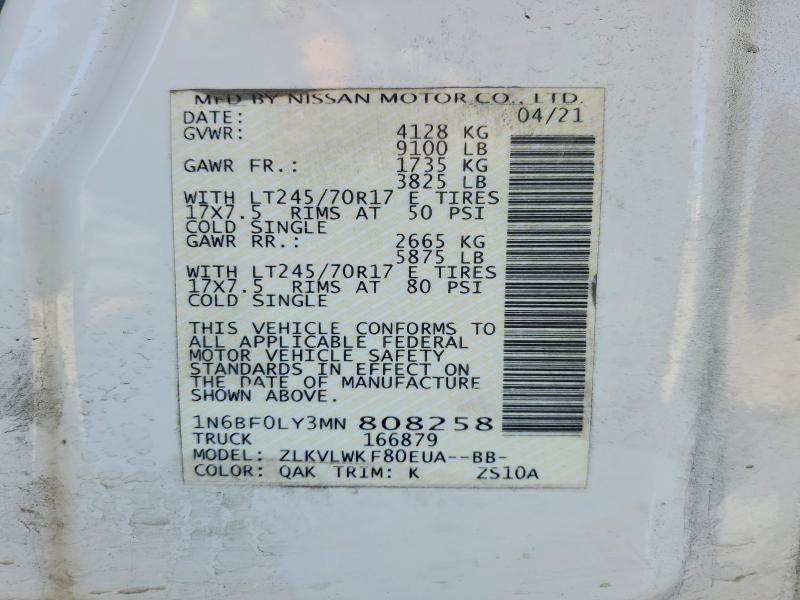 Продажа на аукционе авто 2021 Nissan Nv, vin: 1N6BF0LY3MN808258, номер лота: 49518676