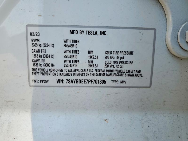 Aukcja sprzedaży 2023 Tesla Model Y, vin: 7SAYGDEE7PF701305, numer aukcji: 48962786