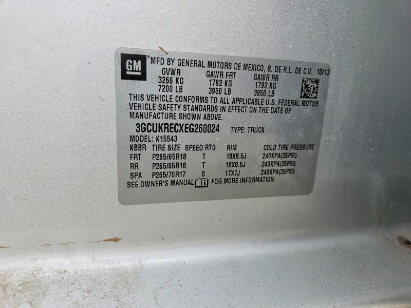 Продажа на аукционе авто 2014 Chevrolet Silverado, vin: 3GCUKRECXEG260024, номер лота: 52038396
