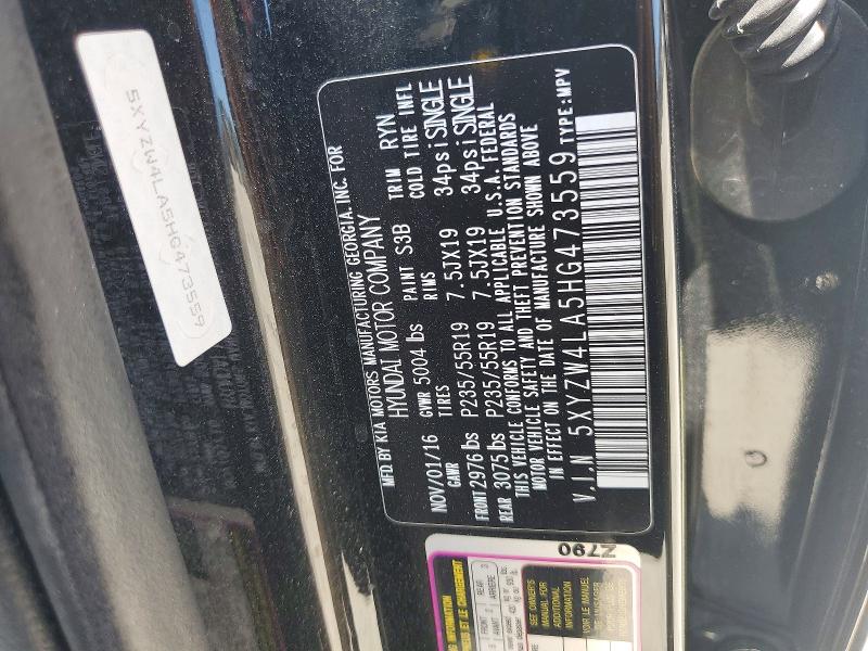 Aukcja sprzedaży 2017 Hyundai Santa Fe Sport, vin: 5XYZW4LA5HG473559, numer aukcji: 49691656