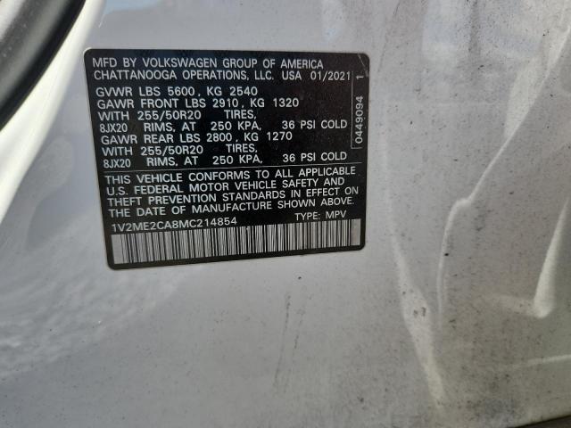 Aukcja sprzedaży 2021 Volkswagen Atlas Cross Sport, vin: 1V2ME2CA8MC214854, numer aukcji: 50821686