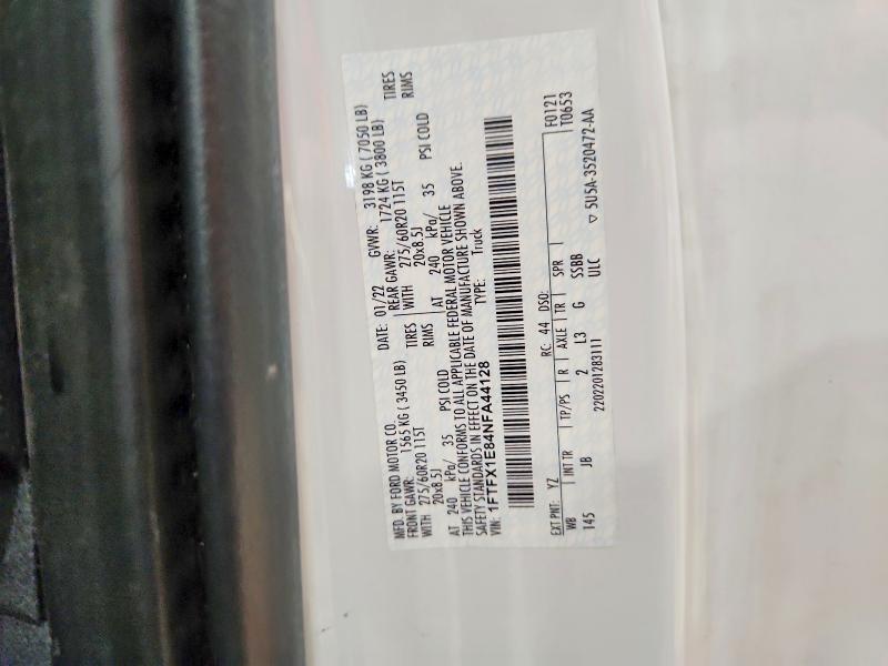 Продаж на аукціоні авто 2022 Ford F150, vin: 1FTFX1E84NFA44128, номер лоту: 50444676