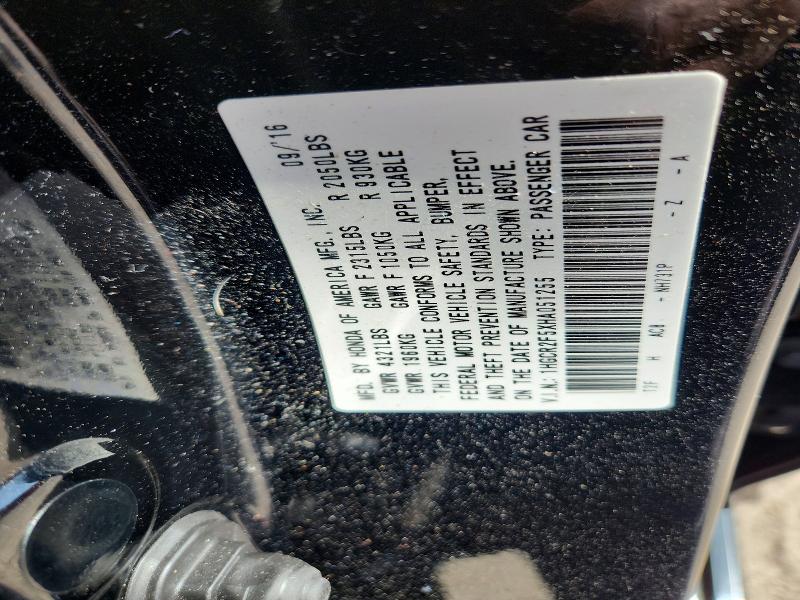 Auction sale of the 2017 Honda Accord, vin: 1HGCR2F5XHA051255, lot number: 51257206