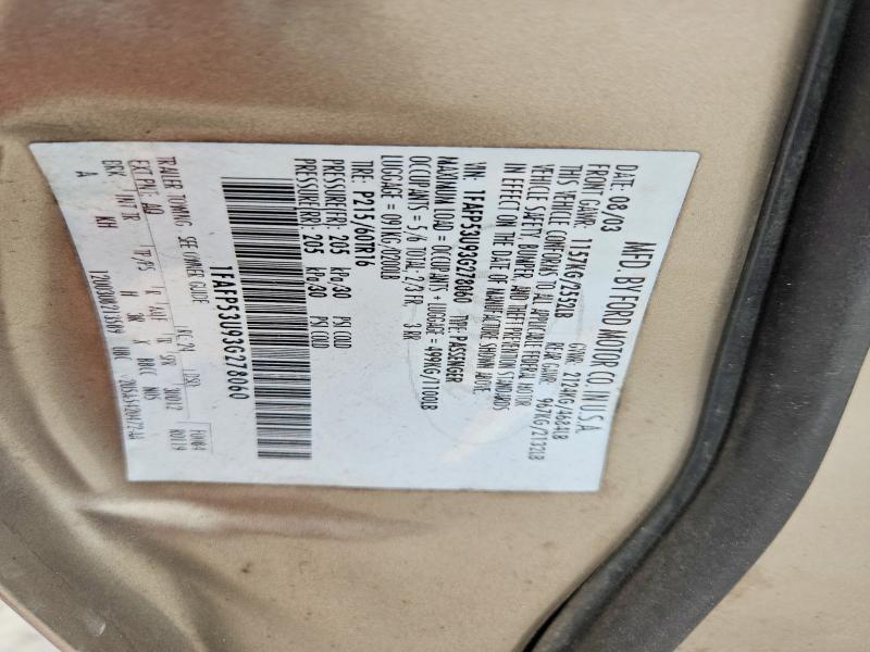 48478546 :رقم المزاد ، 1FAFP53U93G278060 vin ، 2003 Ford Taurus مزاد بيع