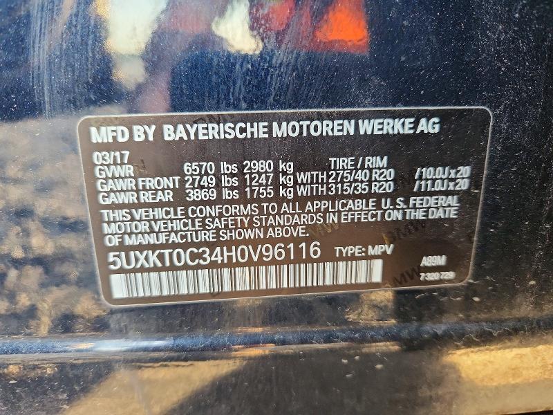 Aukcja sprzedaży 2017 Bmw X5, vin: 5UXKT0C34H0V96116, numer aukcji: 49300886