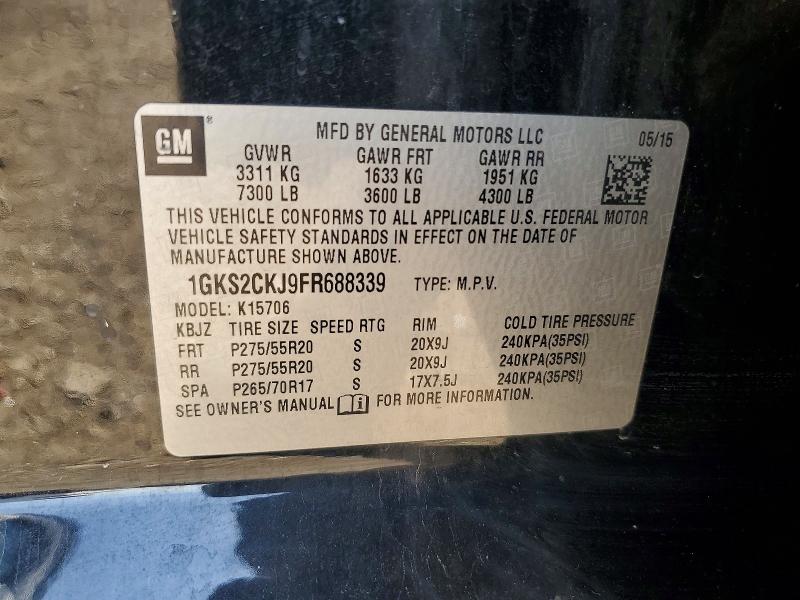 Aukcja sprzedaży 2015 Gmc Yukon, vin: 1GKS2CKJ9FR688339, numer aukcji: 48193926