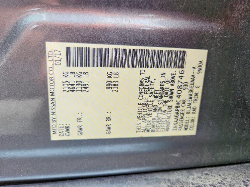 Aukcja sprzedaży 2017 Nissan Maxima, vin: 1N4AA6AP8HC408746, numer aukcji: 48670586