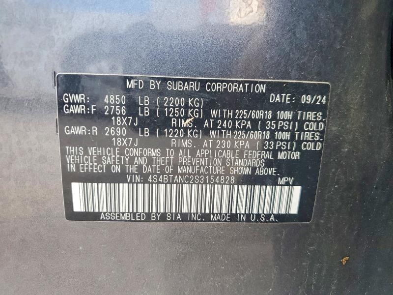 Продажа на аукционе авто 2025 Subaru Outback, vin: 4S4BTANC2S3154828, номер лота: 50265036