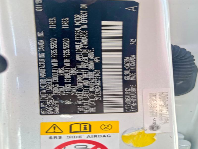 50356616 :رقم المزاد ، 2T2ZZMCA4KC131431 vin ، 2019 Lexus Rx 350 مزاد بيع