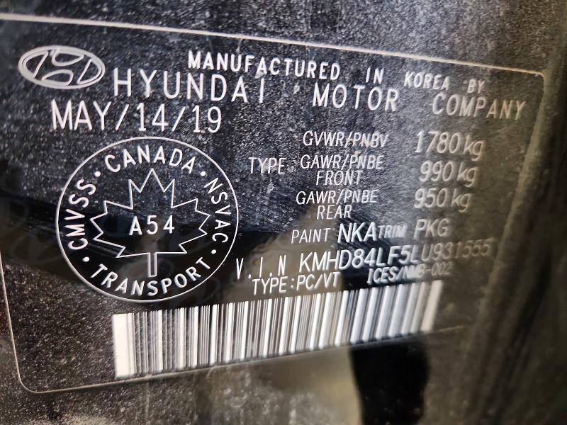 49809386 :رقم المزاد ، KMHD84LF5LU931555 vin ، 2020 Hyundai Elantra مزاد بيع