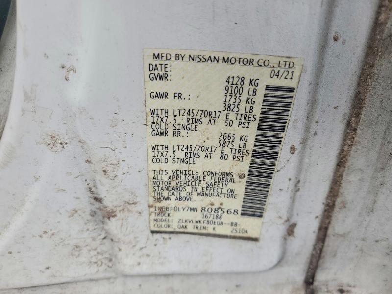 56378416 :رقم المزاد ، 1N6BF0LY7MN808568 vin ، 2021 Nissan Nv مزاد بيع