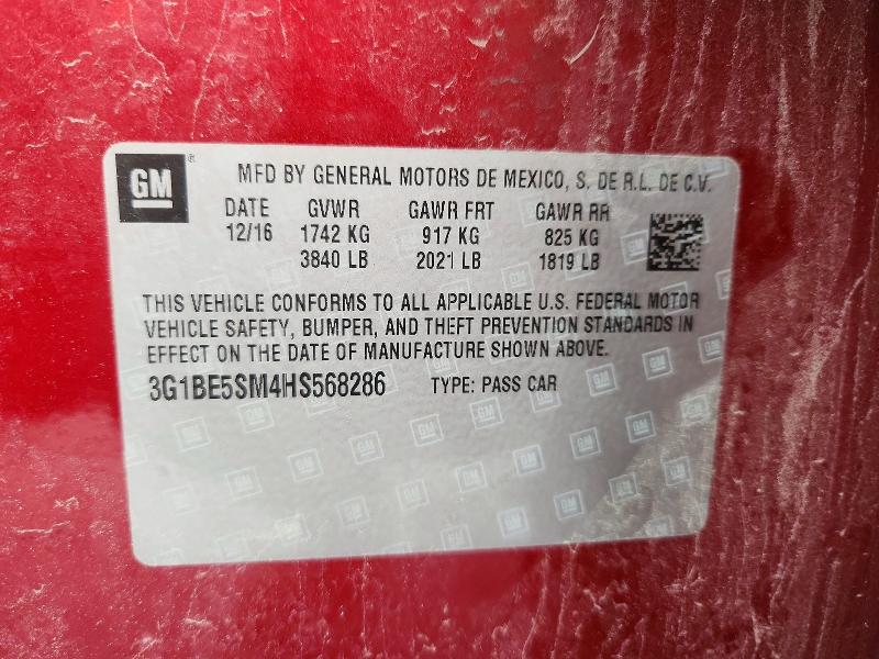 Продаж на аукціоні авто 2017 Chevrolet Cruze, vin: 3G1BE5SM4HS568286, номер лоту: 51947706